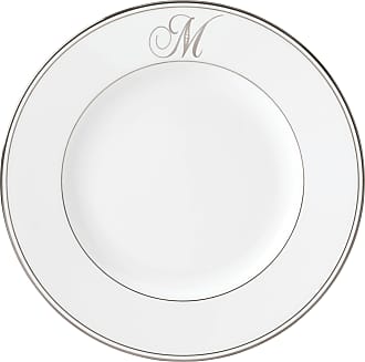 Set of 4 Lenox Federal Platinum Script Monogram Dinnerware Tidbit Plates H