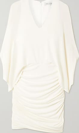 Halston Heritage Ruched Stretch-jersey Mini Dress - Off-white - US0,US2,US4,US6,US8,US10,US12,US14,US16