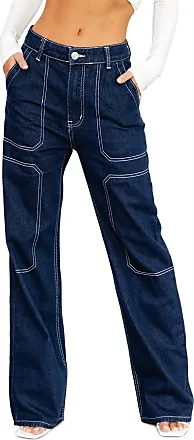 Dokotoo Women 6 Pockets High Waisted Cargo Pants Wide Leg Casual