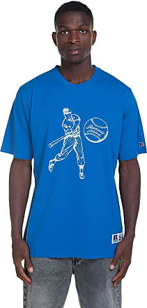 Mode Hauts T-shirts de sport Russell T-shirt de sport bleu imprim\u00e9 avec th\u00e8me style d\u00e9contract\u00e9 