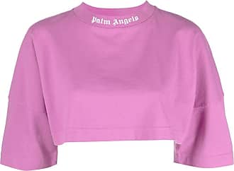 Logo Cropped Cotton Jersey T Shirt in Yellow - Palm Angels Kids