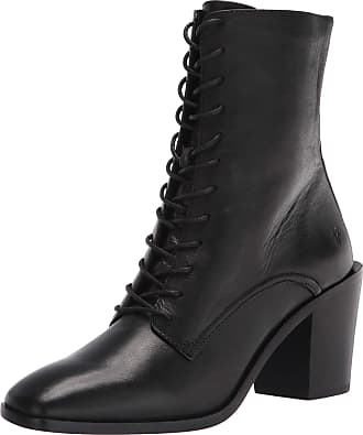 ladies black lace up ankle boots