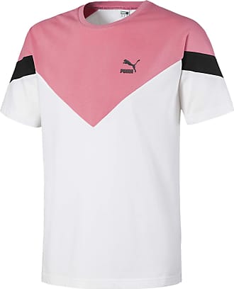 white and pink puma shirt