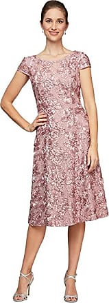 Alex Evenings Tea Length A-Line Rosette Dress