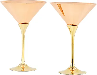 8-ounce Copper Toned Accent Martini Cocktail Glasses - Metallic