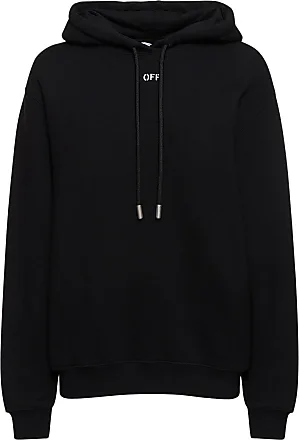 Off-White - Sudadera negra con capucha logo blanco Diagonal - BLS Fashion
