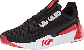 puma shoes black red