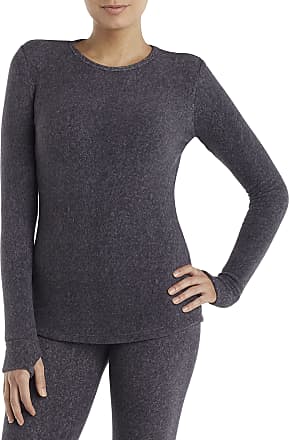 Cuddl Duds ClimateRight Women's Stretch Fleece Long Sleeve Mock Neck Half  Zip Base Layer Top - X-Small Black at  Women's Clothing store