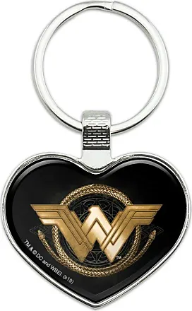 GRAPHICS & MORE Wonder Woman Classic Logo Keychain Heart Love Metal Key  Chain Ring