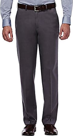 Haggar Clothing Mens Sustainable Stretch Chino Flat Front Straight Fit Pants (40WX32L, Charcoal Heather)