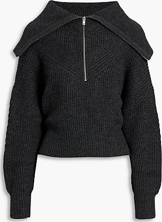 LTS Tall Dark Green Marl Zip Funnel Neck Jumper