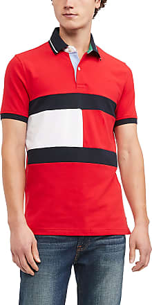 Tommy Hilfiger Men's Short Sleeve Cotton Pique Flag Polo Shirt in Custom  Fit, Chili Pepper Red, X-Small : : Clothing, Shoes & Accessories