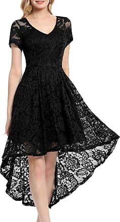 MUADRESS Womens Floral Lace Sleeveless Vintage Formal Hi-Lo Cocktail Swing Dress 