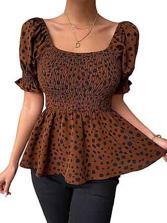 Fashion Blouses Blouse Collars Boden Blouse Collar brown-black allover print casual look 