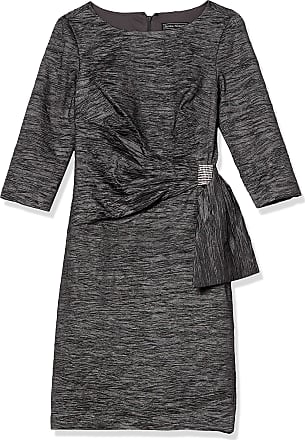 Jessica Howard Womens Side Tucked Sheath Dress with Rhinestone Detail, Steel, 10