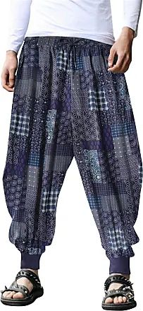  COOFANDY Men's Cotton Linen Harem Pants Casual Hippie