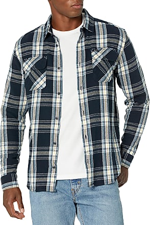 Adults Mens Smart Shirts Check Blue Long Sleeve Pockets Button Up Collar S XL 