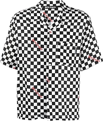 PALM ANGELS Logo-Print Checked Cotton-Blend Twill Overshirt for Men in 2023