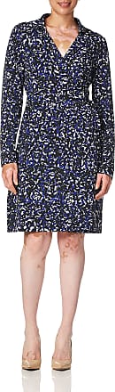 Calvin Klein Womens Classic Wrap Dress, BLU SEA Multi, 10