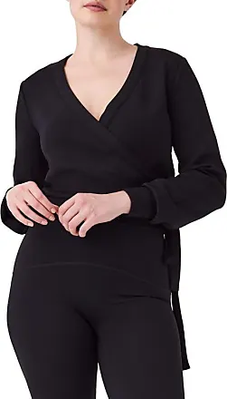 Spanx Very Black Velvet Half Zip Pullover Sz. Medium