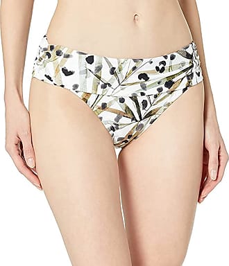 BCBGMAXAZRIA Womens Rouched Soft Band Hipster Solid Color Bikini Bottom