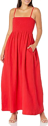 MONROW DRESSES  Womens Supersoft Tied Cami Dress - Blood Red
