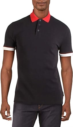 French Connection Mens Short Sleeve Solid Color Regular Fit Polo Shirt 