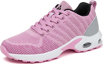 Mishansha Womens Trainers Running Shoes with Double Air Cushion Slip-on Lightweight Mesh Walking Shoes Socks Casual Sports Sneakers UK 3.5-8 