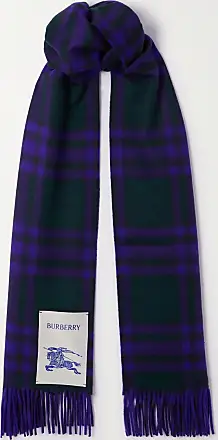 BURBERRY + NET SUSTAIN fringed checked cashmere scarf