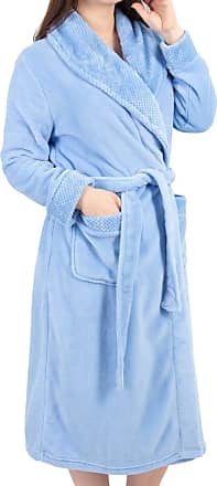 Slenderella Housecoat/Dressing Gown Short Sleeved Blue Striped Size 12-14 BNWT 