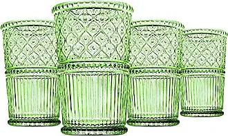 Chef's Star 13 oz. Highball Textured Drinking Glasses Set of 12 for Kitchen or Home Bar, Size: One size, Green