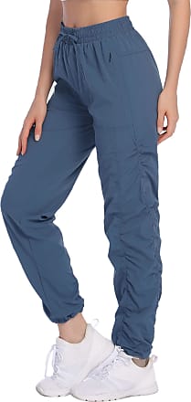 ADOME Womens Classic plain polyester Long jogging bottoms with zip pocket for fitness yoga running