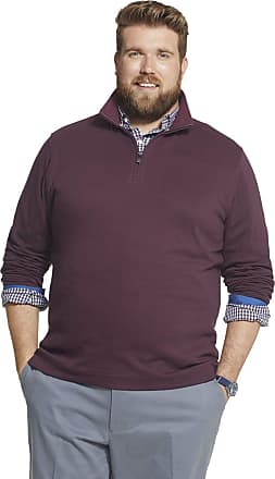 Geoffrey Beene Mens Big & Tall Tall Long Sleeve Stretch Twill 1/4 Zip Pullover, Spiced Currant, 2X-Large Big