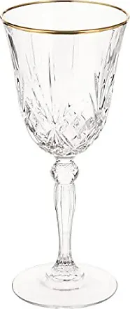 Lorren Home Trends Infinity Gold Ring Red Wine Goblet, Set of 4