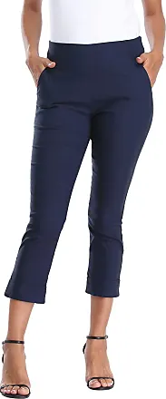 HDE Yoga Dress Pants for Women Straight Leg Pull On Pants with 8 Pockets