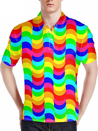 HUGS IDEA Mens Fashion Casual Short Sleeve Star Printed T-Shirt Collar Jersey Polos Shirt 