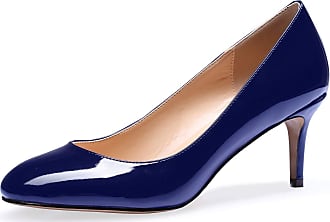 navy blue kitten heel court shoes