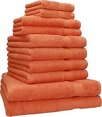 orange Betz 6er Handtuch Set PREMIUM 2 Duschtücher 4 Handtücher Baumwolle weiß 