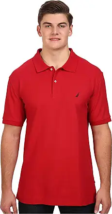 Nautica Polo Shirt Mens Large Short Sleeve Classic Fit Logo Red