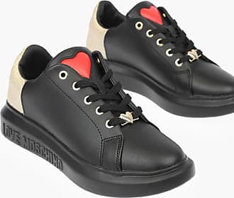 Love Moschino Leather Trainers in Black Womens Shoes Trainers Low-top trainers 