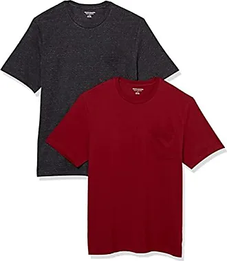 Essentials T-Shirt Col Rond à Manches Courtes Coupe Ajustée Homme,  Lot de 2, Rouge, XS : : Mode