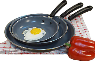 ExcelSteel 3-Piece Cast Iron Skillet Set with Red Enamel Coating