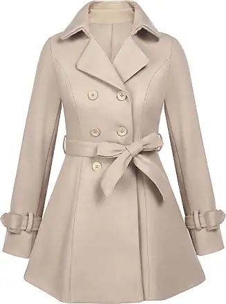 Buy Zeagoo Women Plus Size Autumn Winter Long Trench Coat Jacket With Belt  (1X-5X) at