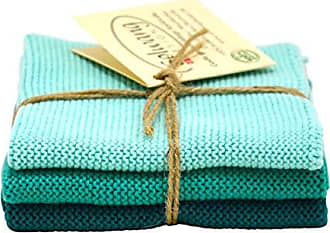 Solwang 3-Piece Danish Cotton Dishcloths in 100% Certified Organic Cotton  Made in India (Rustic Blue Organic Combi)