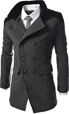 Manteau Homme Long De Couleur Unie De Style Britannique à La Mode Pardessus  Chaud en Laine Manteau Trench Coat Homme Hiver Longue Slim Fit Parka