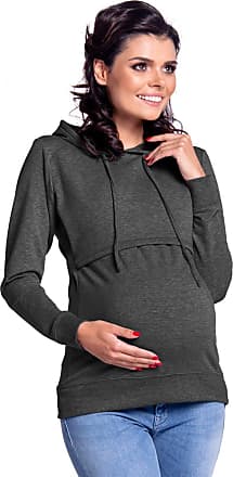 HAPPY MAMA Womens Maternity Nursing Cotton Sweatshirt Zip Front Colorblock 1285 