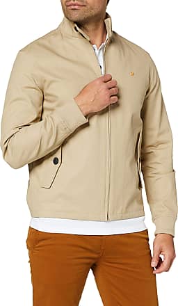 Farah Cotton Purvis Harrington Jacket in Cream Mens Clothing Jackets Casual jackets for Men Natural 