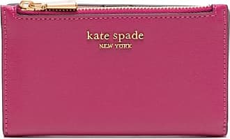 Kate Spade New York Spade Flower Monogram Coated Canvas Small Slim Bifold  Wallet Natural Multi One Size