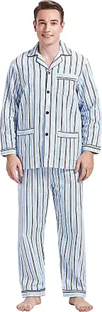 GLOBAL Men's Pajamas Sets 100% Cotton Flannel Sleepwear Long-Sleeve top &  Bottom, Medium at  Men's Clothing store