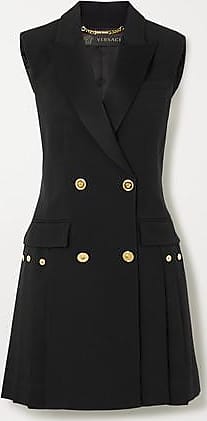 versace black dress with gold buttons